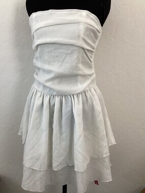 Cider, NEW WITH TAGS, size L, strapless, ruched bodice, mini dress